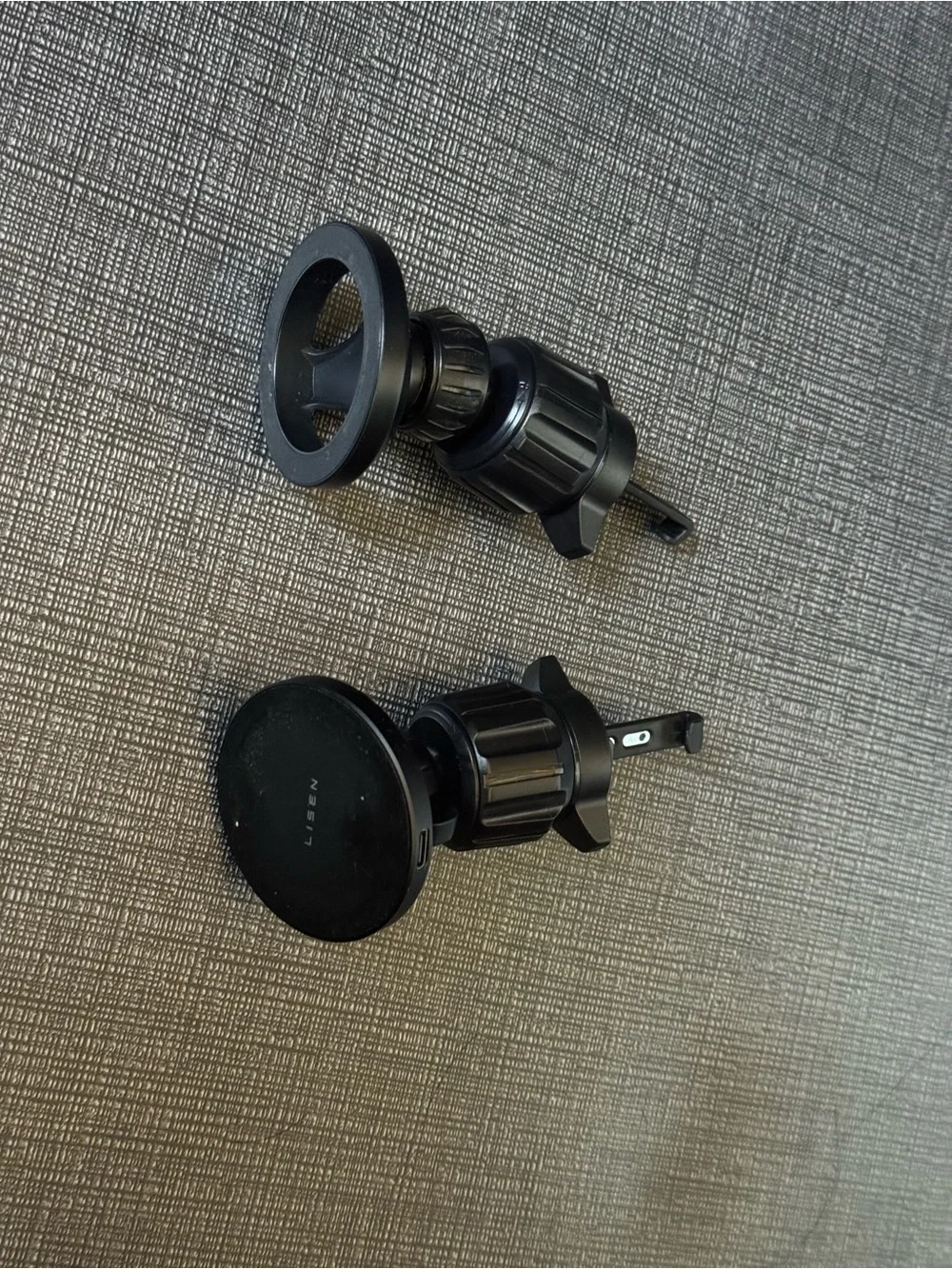 Lot of 2 MagSafe Car Air Vent Phone Holders Qi Wireless + Standard iPhone Mount